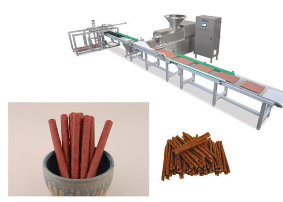 Edelstahl-Haustier-Lebensmittelproduktions-Fließband Fleisch-Streifen, der mit Selbstbehälter-System sich bildet