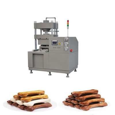 Gepresste ungegerbte Schlachthaut entbeint das Haustier, das den Knochen kaut, der Maschinen-Siemens-Touch Screen herstellt