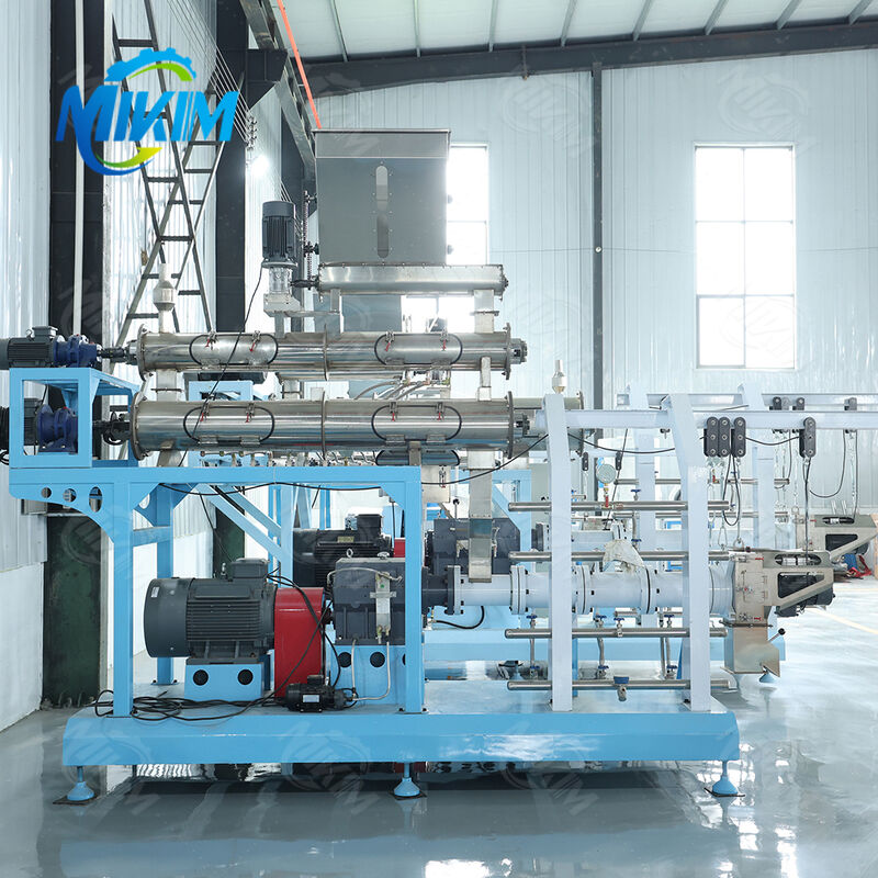 High Efficiency Twin Screw Extruder for Continuous & Automatic Pet Food and Fish Feed Production with Various Shapes Moulds